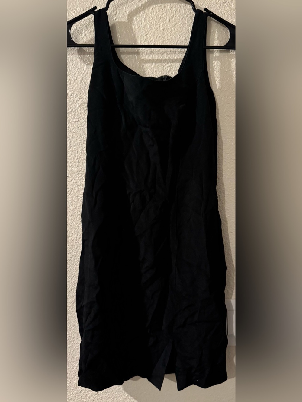 Hugo Buscati Black Scoop Neck Mini Dress 100% Silk